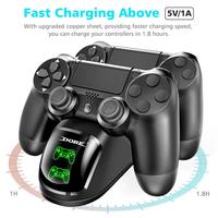 Podwójny uchwyt USB szybkie ładowanie stacji dokującej ładowarka do ładowania na stojąco dla PS4/PS4 Slim/PS4 Pro kontroler do gier Joypad Joystick 3